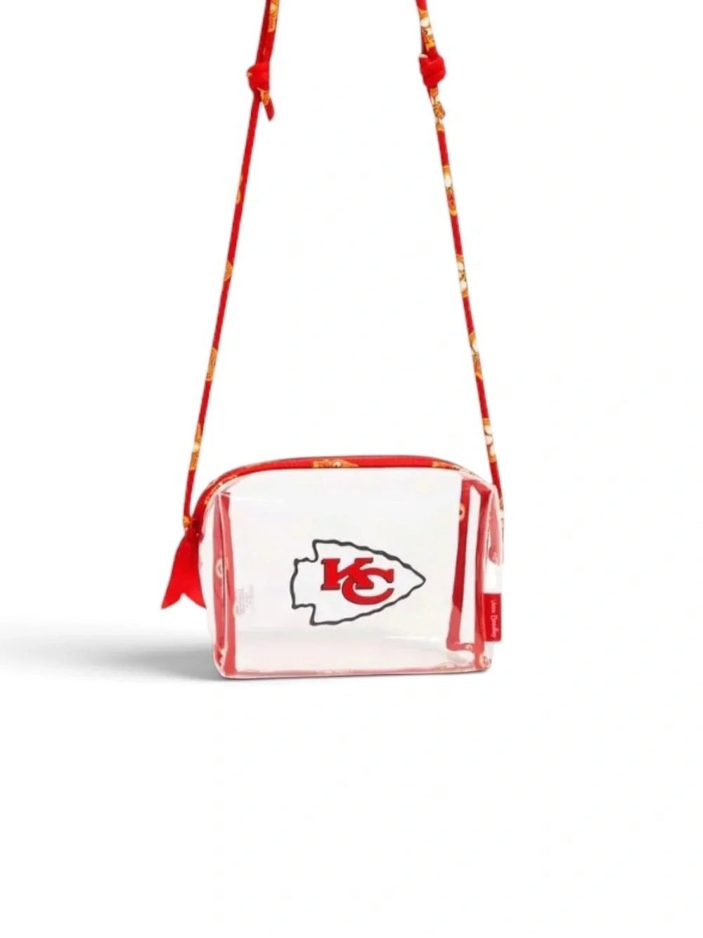NWT Vera Bradley KC Chiefs Clear Crossbody Bag with Red Floral Stadium Approved
